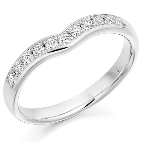 Shaped Grain-Set Half Eternity Ring, 0.25ct total
