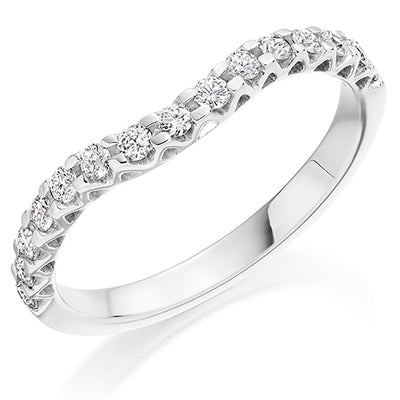 Shaped Micro-Claw Half Eternity Ring, 0.35ct total