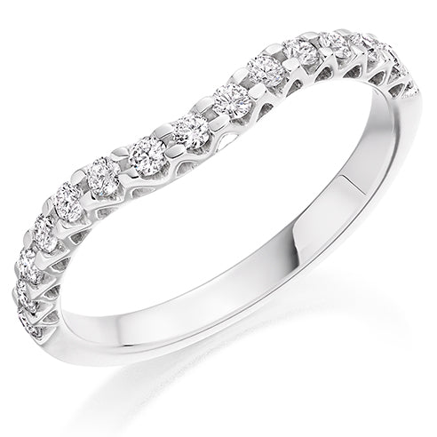 Shaped Micro-Claw Half Eternity Ring, 0.35ct total