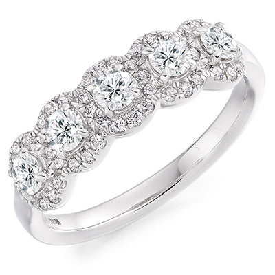 Micro-Claw Half Eternity Ring, 0.75ct total