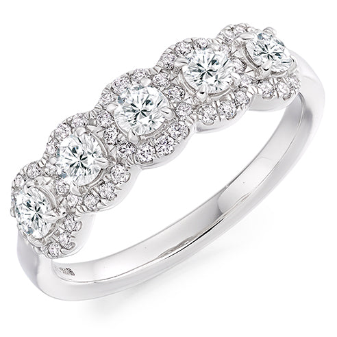 Micro-Claw Half Eternity Ring, 0.75ct total