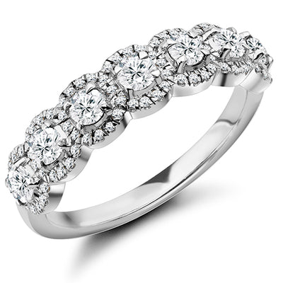 Micro-Claw Half Eternity Ring, 0.75ct total (HET8535)