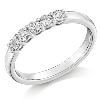 Claw-Set Half Eternity Ring, 0.35ct total (HET8582)