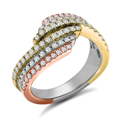 Shaped Micro-Claw Half Eternity Ring, 1.0ct total