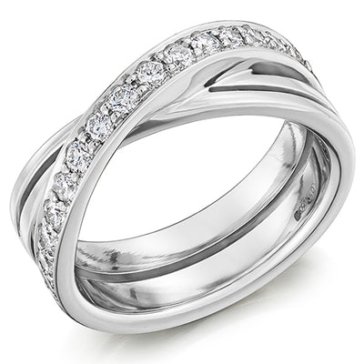 Shaped Grain-Set Half Eternity Ring, 0.6ct total