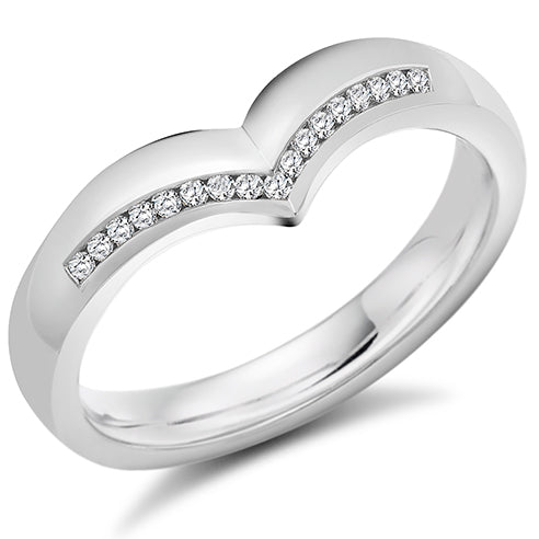 Shaped Channel-Set Half Eternity Ring, 0.08ct total
