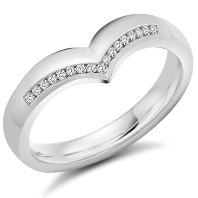 Shaped Channel-Set Half Eternity Ring, 0.08ct total