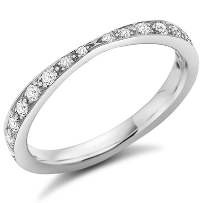 Shaped Grain-Set Half Eternity Ring, 0.27ct total