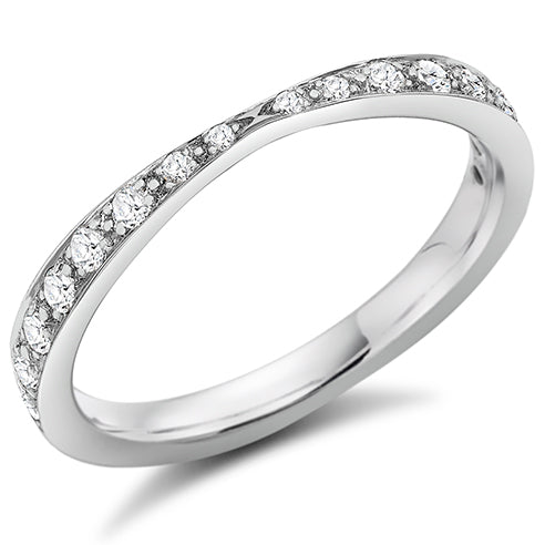 Shaped Grain-Set Half Eternity Ring, 0.27ct total