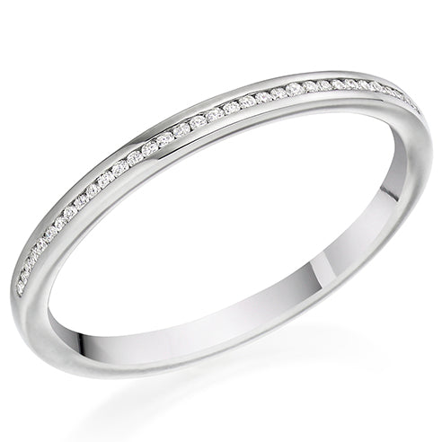 Channel-Set Half Eternity Ring, 0.07ct total