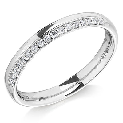 Offset Micro-Claw Half Eternity Ring, 0.2ct total