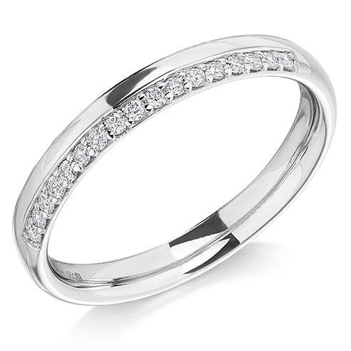 Offset Micro-Claw Half Eternity Ring, 0.2ct total