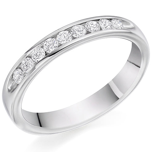 Channel-Set Half Eternity Ring, 0.27ct total