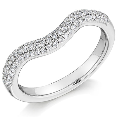 Shaped Pavé-Set Half Eternity Ring, 0.4ct total