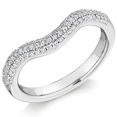 Shaped Pavé-Set Half Eternity Ring, 0.4ct total