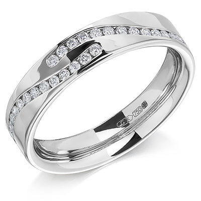 Offset Channel-Set Half Eternity Ring, 0.25ct total (HET9018)