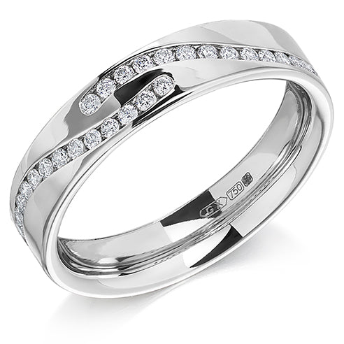Offset Channel-Set Half Eternity Ring, 0.25ct total (HET9018)
