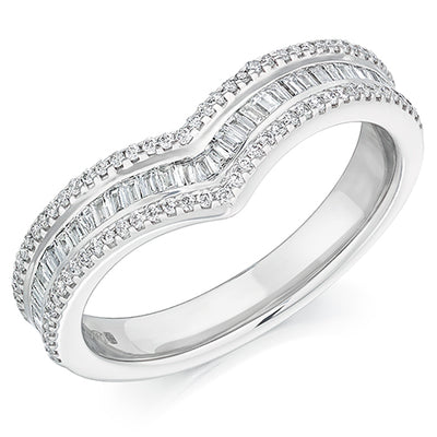 Shaped Channel-Set Half Eternity Ring, 0.45ct total