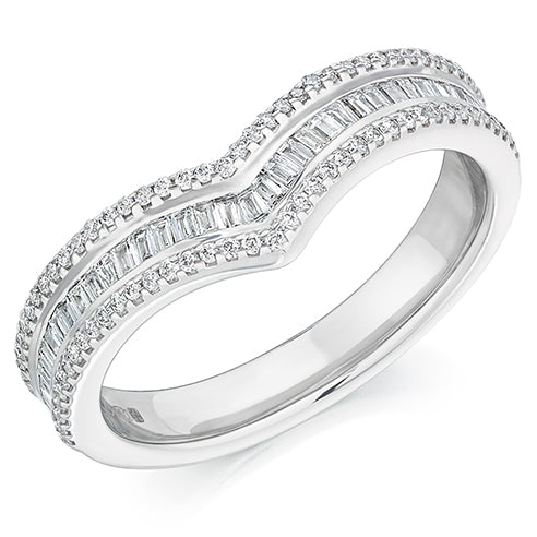 Shaped Channel-Set Half Eternity Ring, 0.45ct total