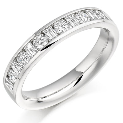 Channel-Set Half Eternity Ring, 0.76ct total