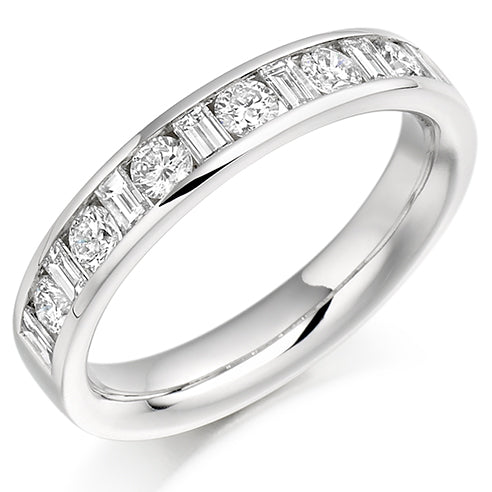 Channel-Set Half Eternity Ring, 0.76ct total