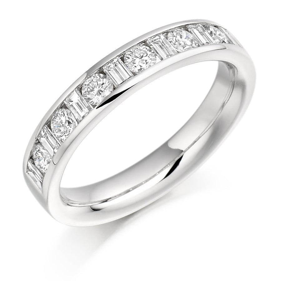 Channel-Set Half Eternity Ring, 0.76ct total