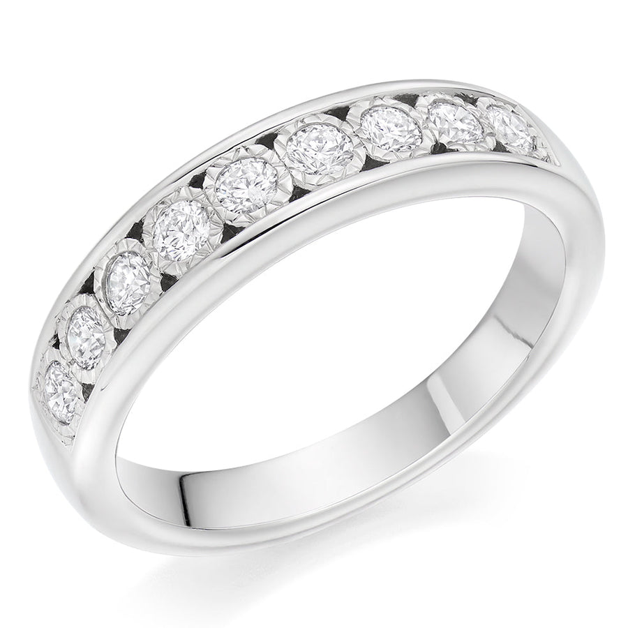 Channel-Set Half Eternity Ring, 0.4ct total (HET9095)