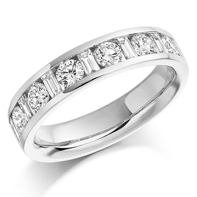 Channel-Set Half Eternity Ring, 1.08ct total