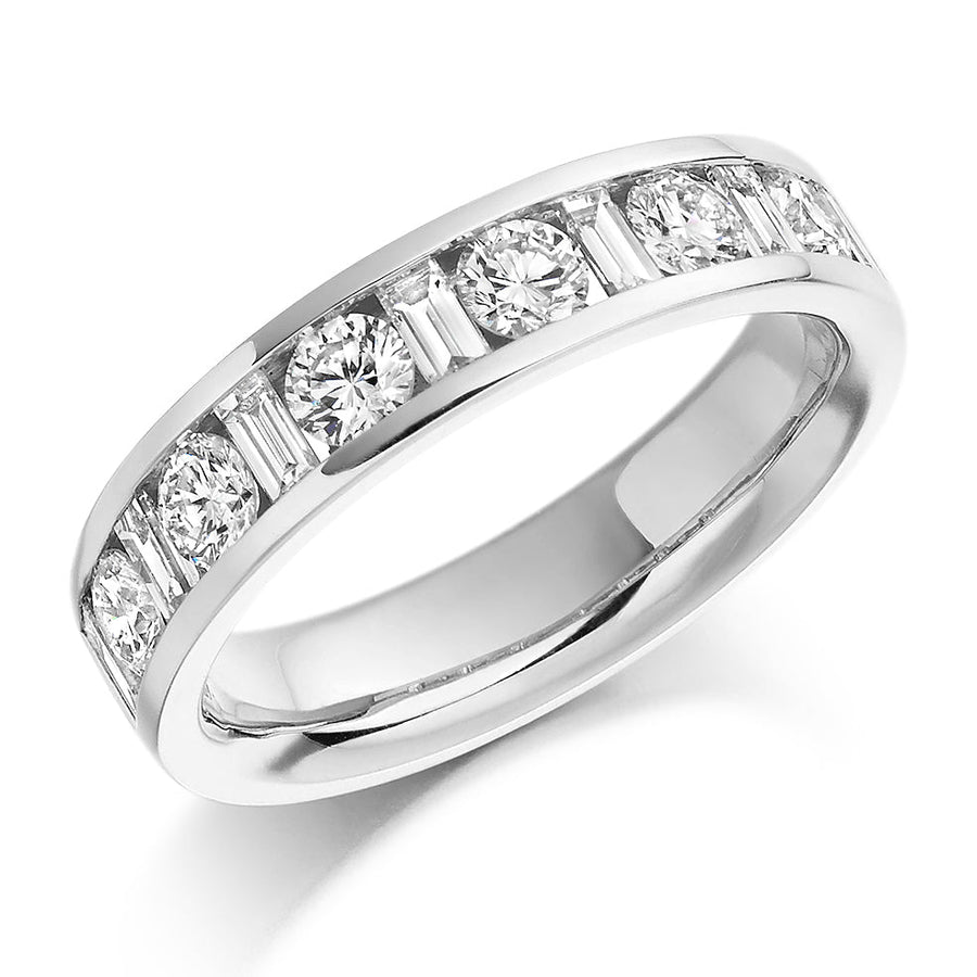 Channel-Set Half Eternity Ring, 1.08ct total