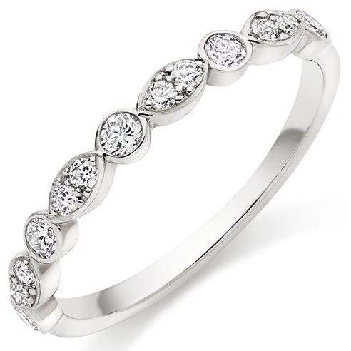 Rubover Half Eternity Ring, 0.35ct total