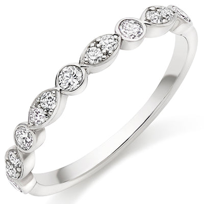 Rubover Half Eternity Ring, 0.35ct total