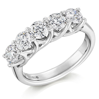 Claw-Set Half Eternity Ring, 1.75ct total