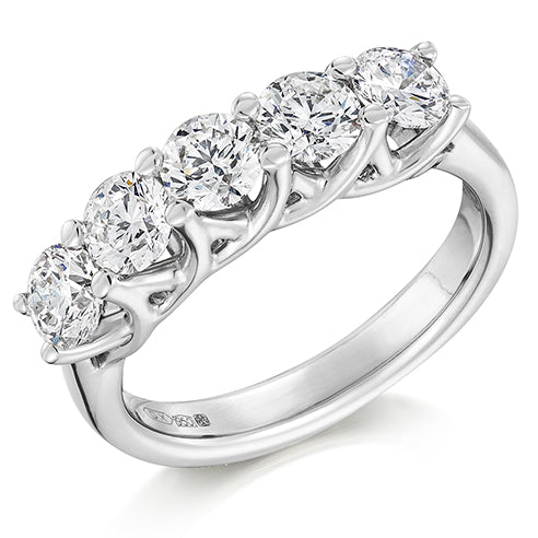 Claw-Set Half Eternity Ring, 1.75ct total