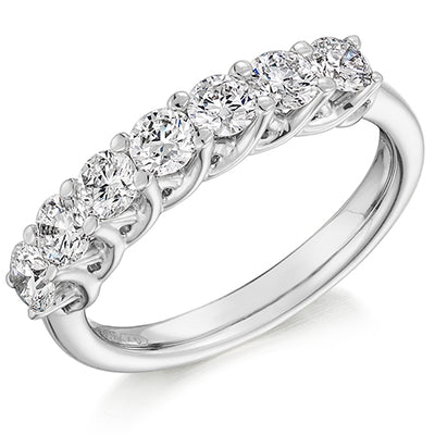 Claw-Set Half Eternity Ring, 1.0ct total