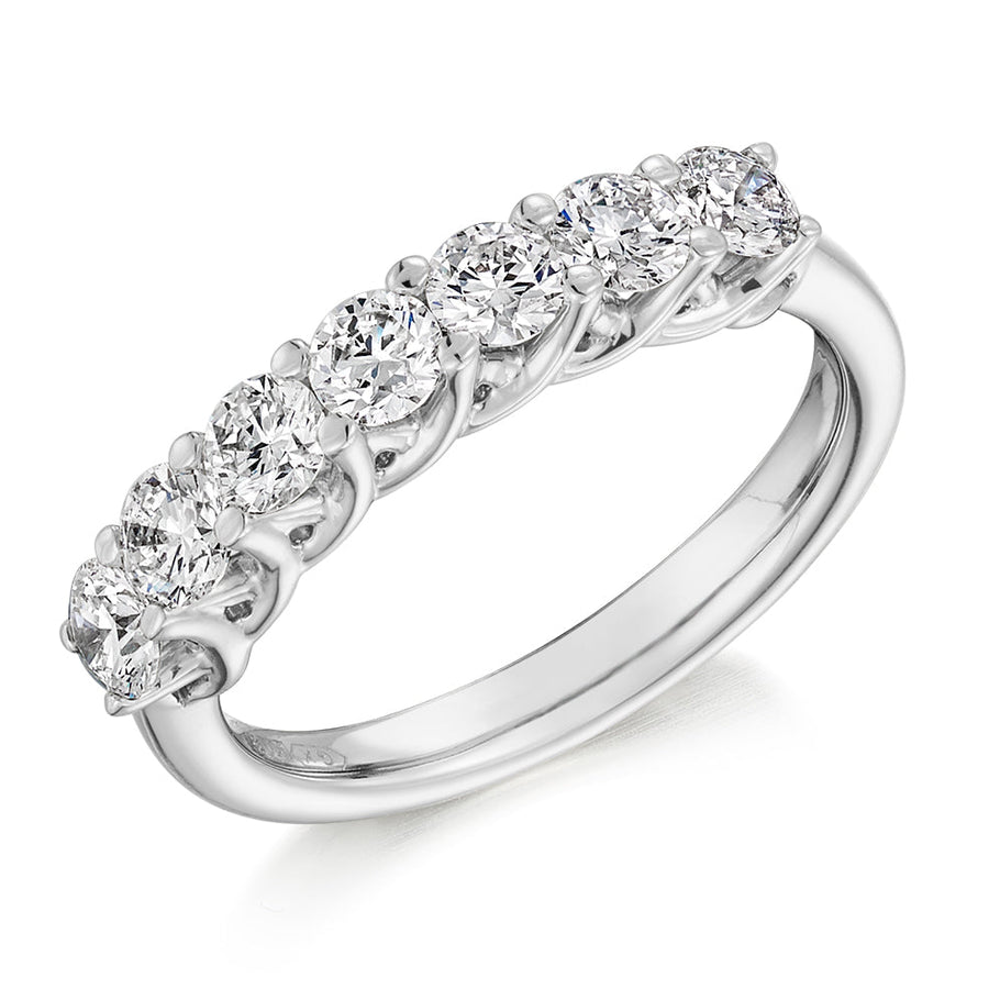 Claw-Set Half Eternity Ring, 1.0ct total