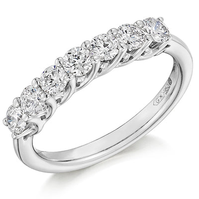 Claw-Set Half Eternity Ring, 0.75ct total