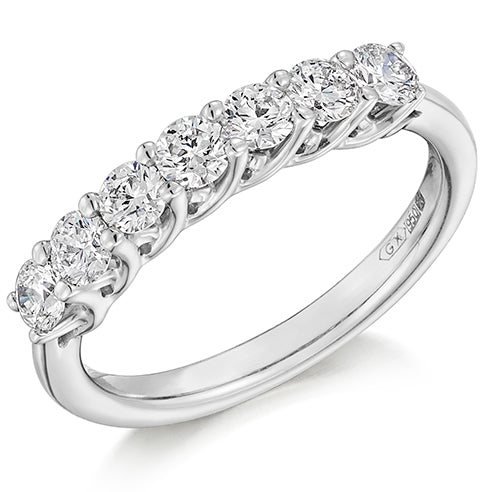 Claw-Set Half Eternity Ring, 0.75ct total