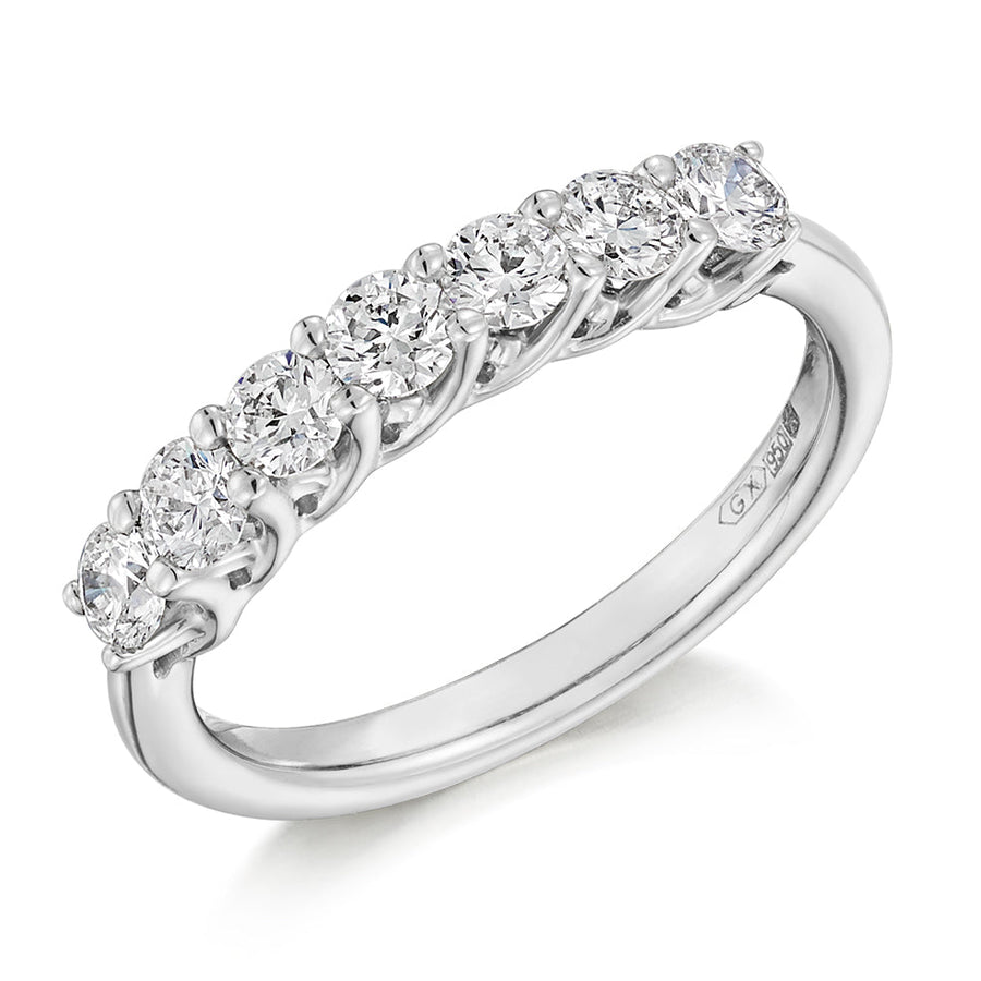 Claw-Set Half Eternity Ring, 0.75ct total