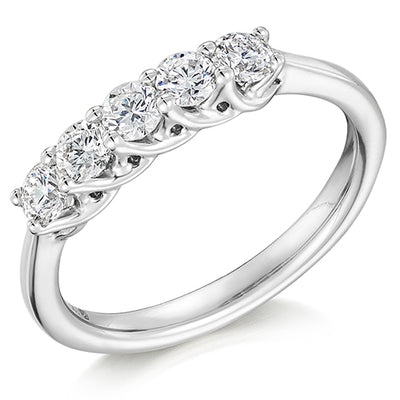 Claw-Set Half Eternity Ring, 0.65ct total