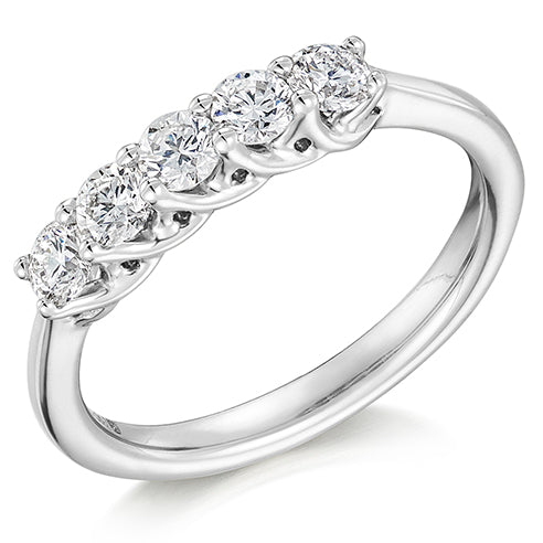 Claw-Set Half Eternity Ring, 0.65ct total
