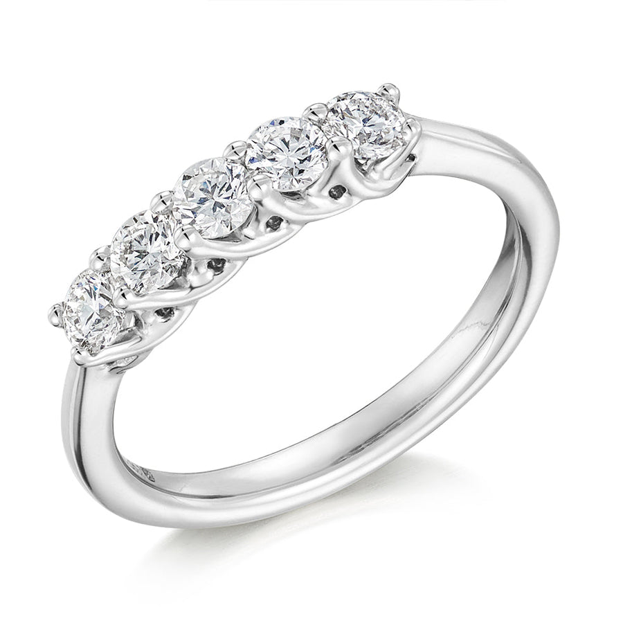 Claw-Set Half Eternity Ring, 0.65ct total