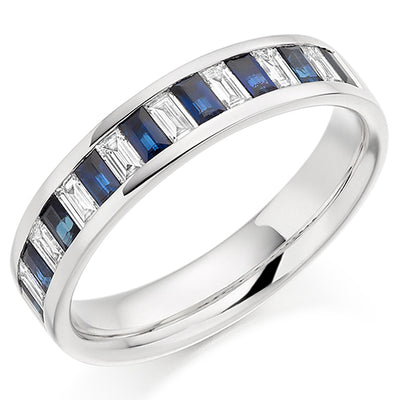 Sapphire & Diamond Half Eternity Ring, 0.31ct
