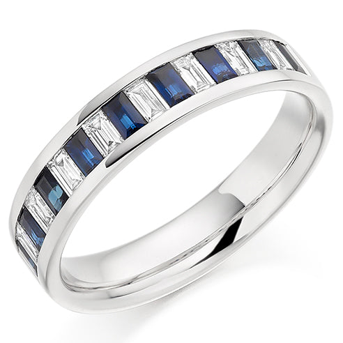 Sapphire & Diamond Half Eternity Ring, 0.31ct