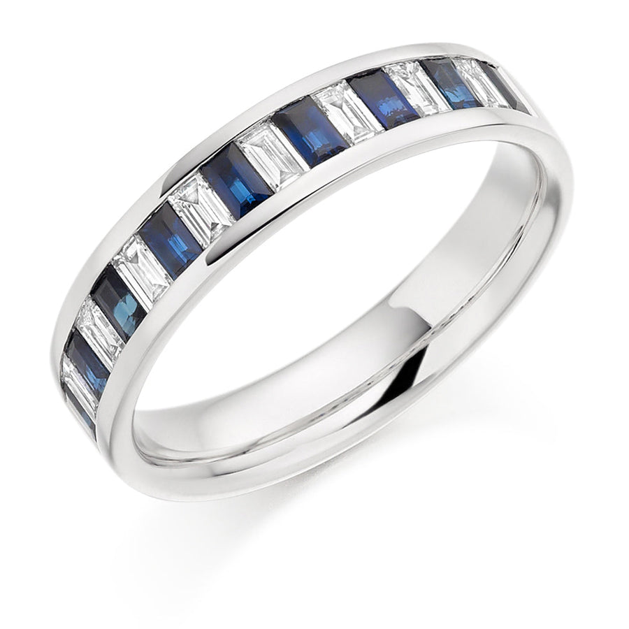 Sapphire & Diamond Half Eternity Ring, 0.31ct