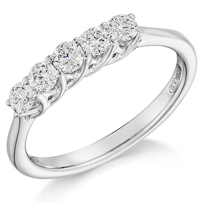 Claw-Set Half Eternity Ring, 0.5ct total (HET9270)