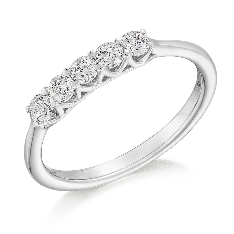 Claw-Set Half Eternity Ring, 0.45ct total