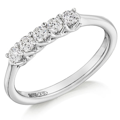 Claw-Set Half Eternity Ring, 0.35ct total