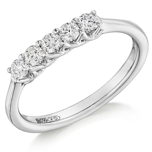 Claw-Set Half Eternity Ring, 0.35ct total