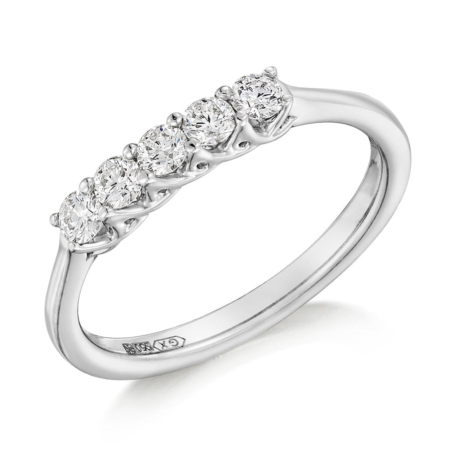 Claw-Set Half Eternity Ring, 0.35ct total