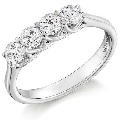 Claw-Set Half Eternity Ring, 0.8ct total